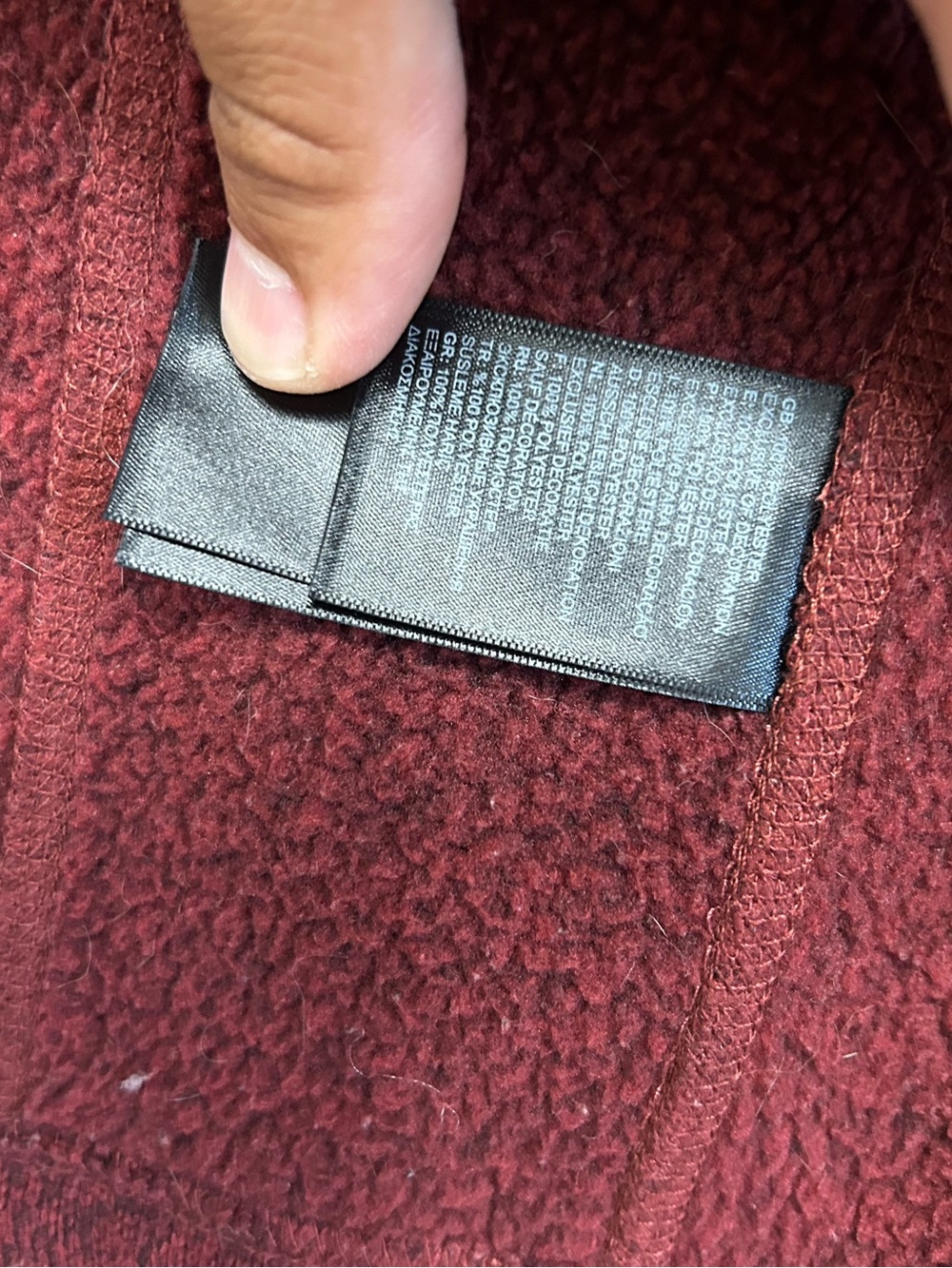 The North Face Crescent Full Zip Sweater Fleece Hoodie Jacket Burgundy Small - Picture 6 of 9